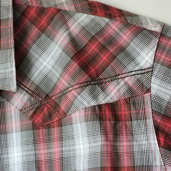 Wrangler 20X Red Plaid Texan Cowboy Farmer Shirt Men's 2X Pearl Button A0056 - Picture 4 of 7